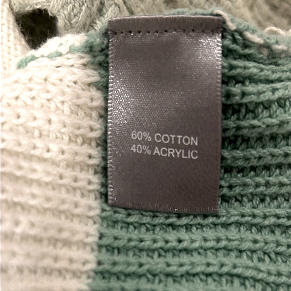 MARLED Green and‎ Cream Striped Sweater - Picture 6 of 9
